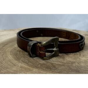 Harvé Bernard Vintage Genuine Leather Heart Belt - Medium